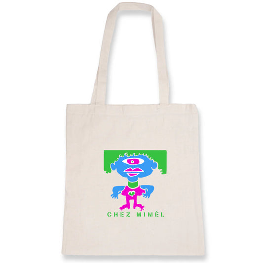 Tote bag monstres cheveux verts